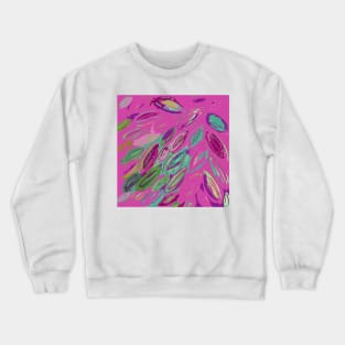 Watercolor Leaves in Pink Magenta Purple Teal Blue Green Crewneck Sweatshirt